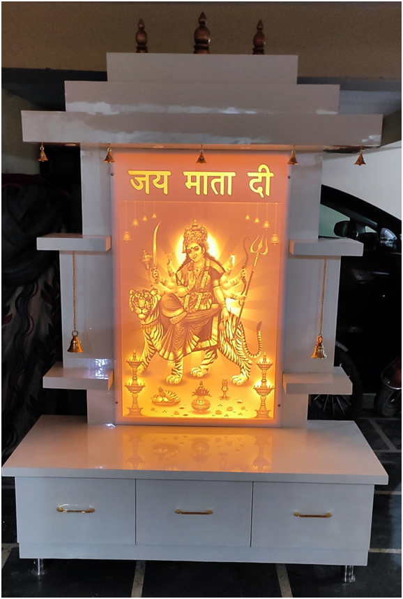 ARTOFINDIA/Ganesha Pooja Multi Light Mandir For Home/Designer Temple