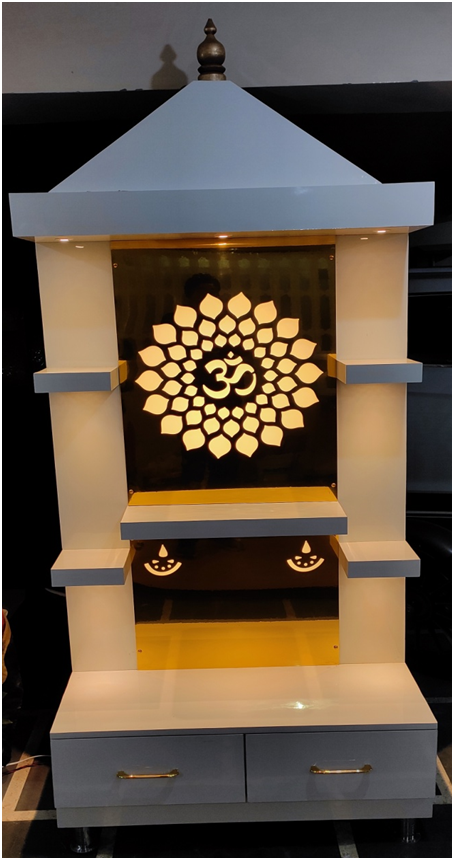 ARTOFINDIA/OM Pooja Mandir For Home Corner /Designer Temple