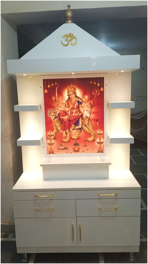 ARTOFINDIA/Corian Shera Wali Mata Wooden Temple Mandir For Home/Designer Temple