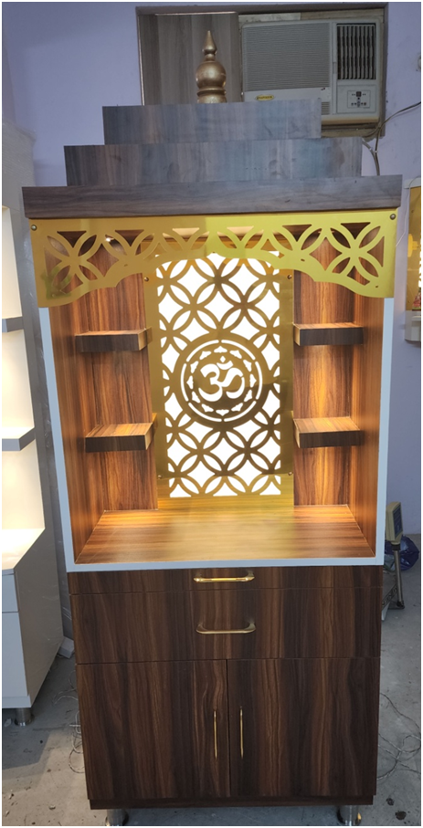 ARTOFINDIA/Designer Brown Decorative Wooden Mandir With Slabs For Home /Designer Temple